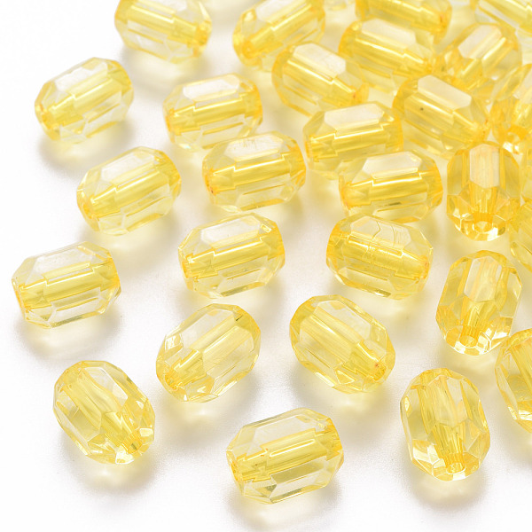 

PandaHall Transparent Acrylic Beads, Oval, Faceted, Gold, 14x10x10mm, Hole: 2mm, about 377pcs/500g Acrylic Oval Gold