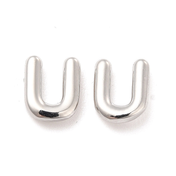 

PandaHall Brass Hollow Out Initial Letter Stud Earrings for Women, Platinum, Lead Free & Cadmium Free, Letter.U, 7x6x1.5mm, Pin: 0.8mm Brass...