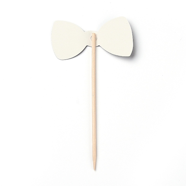 

PandaHall Paper Bow Tie Cake Insert Card Decoration, with Bamboo Stick, for Birthday Cake Decoration, Black, 113mm, 6pcs/Set Paper Black