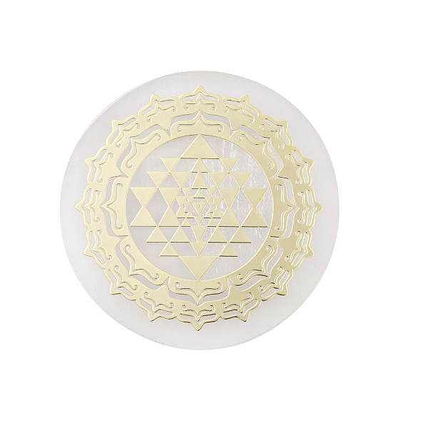 

PandaHall Flat Round Natural Selenite Slice Coasters, Reiki Stone for Chakra Balance, Crystal Healing , Triangle, 59.5~64x6.5~8mm Selenite...