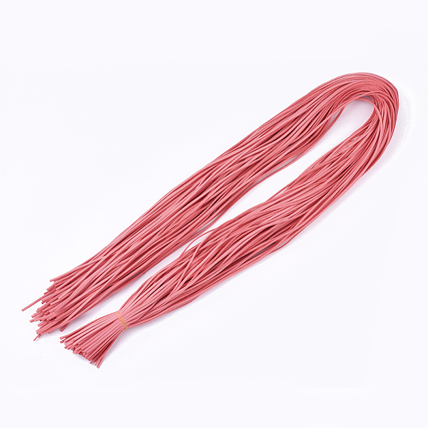 

PandaHall Faux Suede Cord, Faux Suede Lace, Light Coral, 2.5~2.8x1.5mm, about 1.09 yards(1m)/strand Faux Suede Red