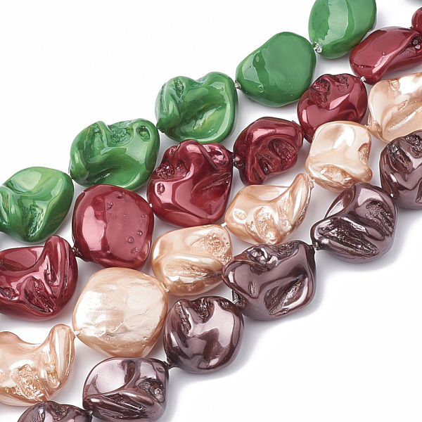 

PandaHall Shell Pearl Beads Strands, Polished, Nugget, Mixed Color, 15~25x10~26x5~16mm, Hole: 1mm, about 18pcs/strand, 14.96 inch Shell..., Multicolor
