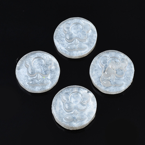 

PandaHall Spray Painted Transparent Resin Cabochons, Flat Round with Flower, WhiteSmoke, 10x3.5mm Resin Flat Round White