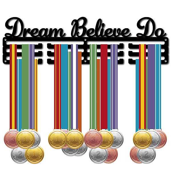 

PandaHall CREATCABIN Dream Believe Do Medal Holder Display Hanger Rack Sports Awards Metal Holder Rack Wall Mounted Stainless Steel Metal...