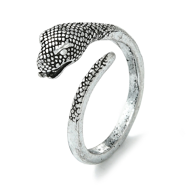

PandaHall Snake Alloy Open Cuff Rings, Lead Free & Cadmium Free, Antique Silver, 9mm, Inner Diameter: 16mm Alloy Snake