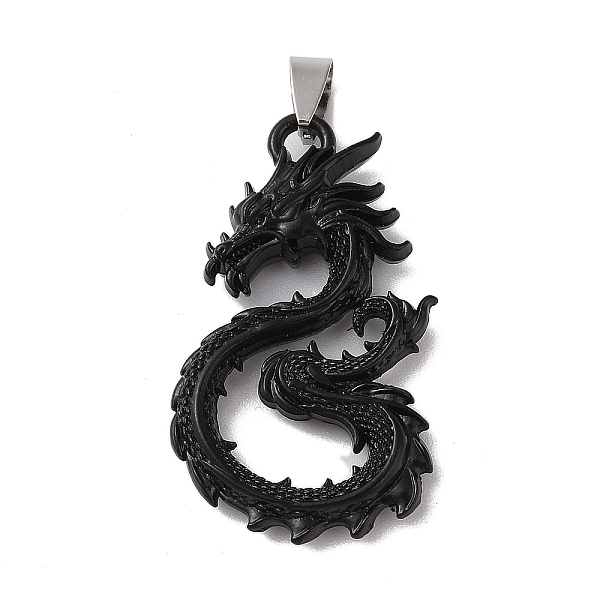 

PandaHall Tibetan Style Alloy Pendants, Cadmium Free & Lead Free, Dragon, Black, 46.5x27x7.5mm, Hole: 4.5x8mm Alloy Dragon