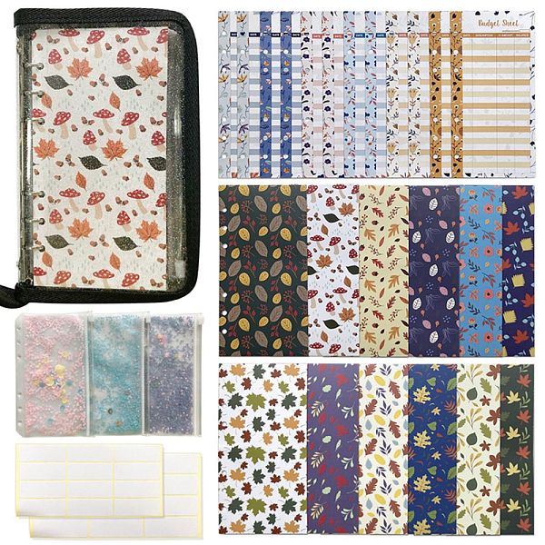 

PandaHall Reusable Plastic Budget Envelopes for Cash Savings, with Budget Sheets, Label Stickers and Organizer Wallet, Mixed Color, Leaf..., Multicolor