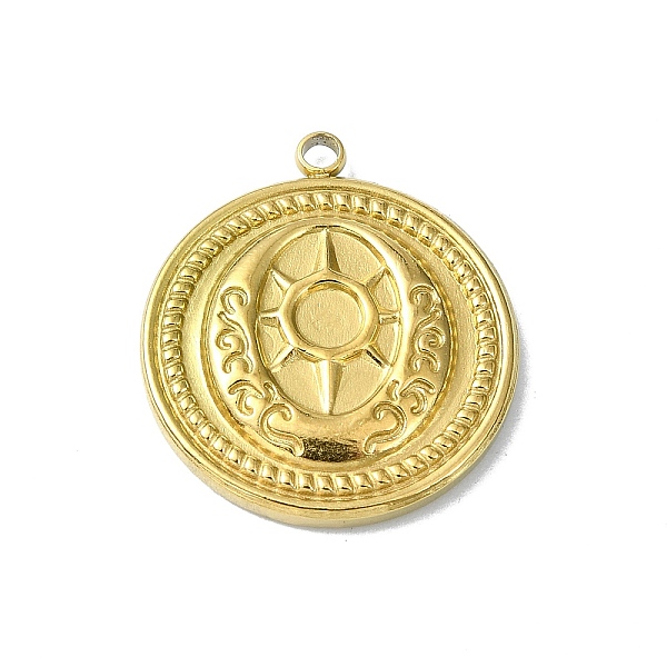 

PandaHall Ion Plating(IP) 304 Stainless Steel Pendants, Real 18K Gold Plated, Flat Round Charm, Sun, 20x17x2.5mm, Hole: 1.6mm 304 Stainless...