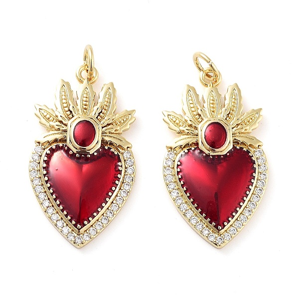 

PandaHall Rack Plating Brass Micro Pave Clear Grade AAA Cubic Zirconia Pendants, with Enamel and Jump Ring, Long-Lasting Plated, Cadmium...
