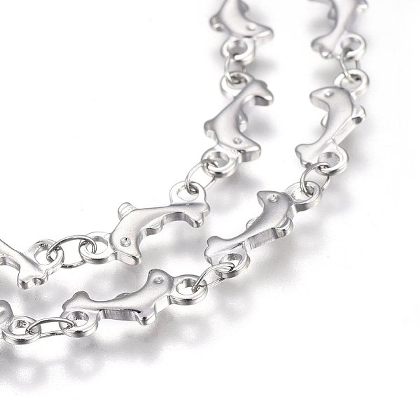 

PandaHall 304 Stainless Steel Link Chains, Soldered, Dolphin, Stainless Steel Color, 12x5.5x1.5mm 304 Stainless Steel