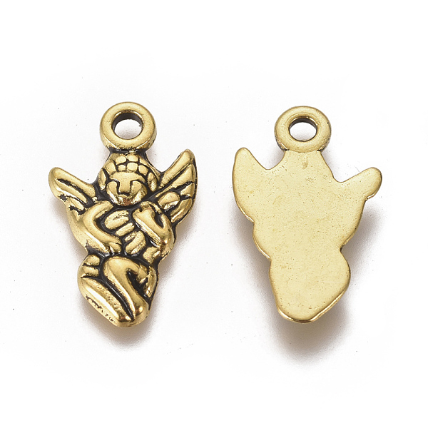 

PandaHall Tibetan Style Alloy Antique Golden Angel Pendants, Lead Free, Cadmium Free and Nickel Free, Angel, 10.5mm wide, 17.5mm long, hole...