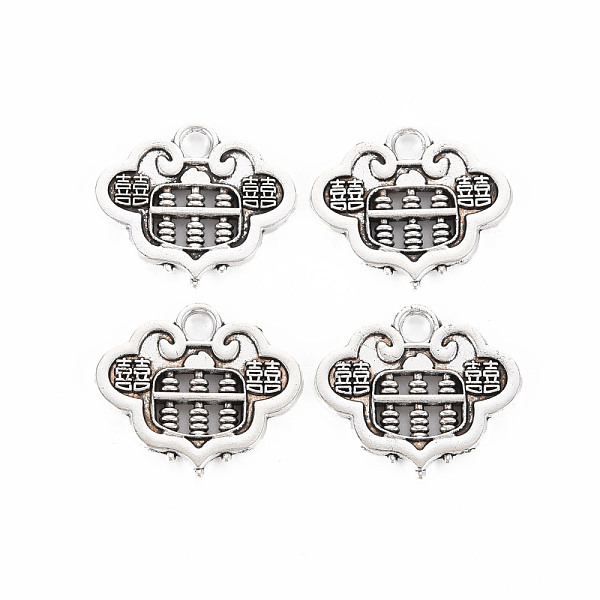 

PandaHall Tibetan Style Alloy Pendants, Cadmium Free & Lead Free, Cloud with Abacus, Antique Silver, 19x22x2mm, Hole: 3mm, about...
