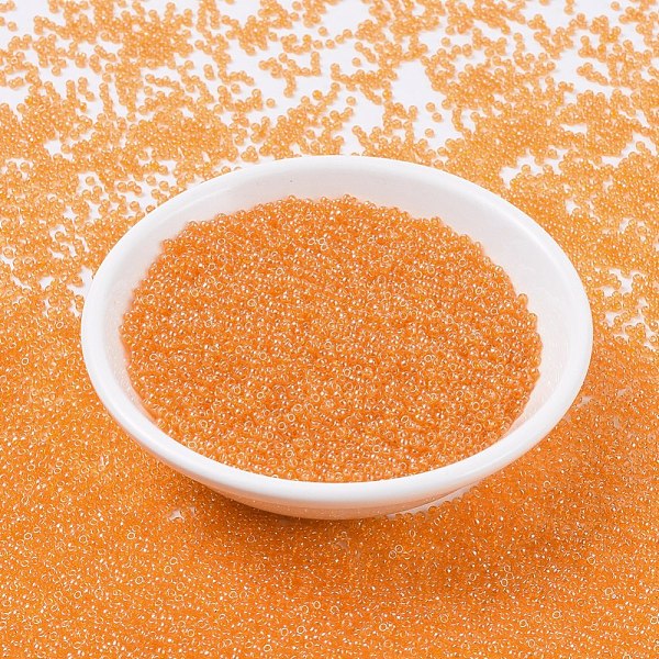 

PandaHall MIYUKI Round Rocailles Beads, Japanese Seed Beads, 11/0, (RR164) Transparent Orange Luster, 2x1.3mm, Hole: 0.8mm, about...