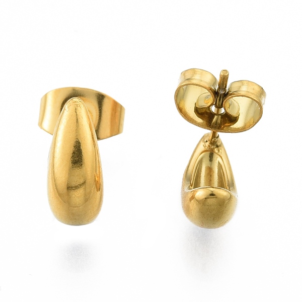 

PandaHall 304 Stainless Steel Teardrop Stud Earrings for Women, Golden, 10x4.5mm, Pin: 0.7mm 304 Stainless Steel Teardrop