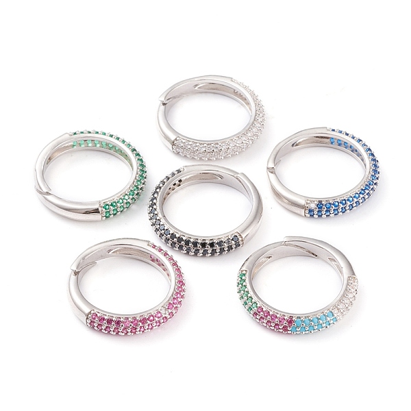

PandaHall Adjustable Brass Micro Pave Cubic Zirconia Cuff Rings, Open Rings, Long-Lasting Plated, Platinum, Mixed Color, Size 5, 16mm..., Multicolor