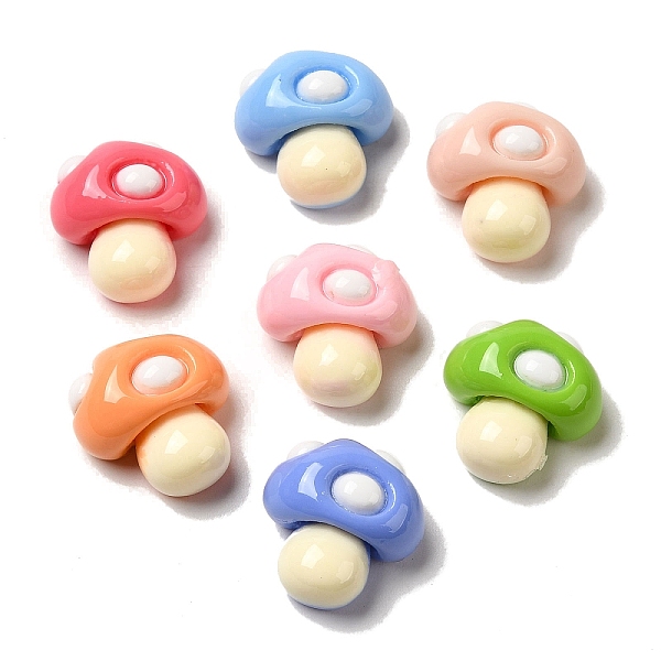 

PandaHall Opaque Resin Decoden Cabochons, Mushroom, Mixed Color, 14.5x14x7.5mm Resin Mushroom Multicolor