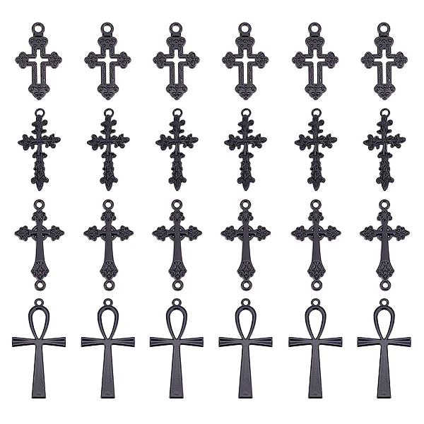 

PandaHall ARRICRAFT 4 Bags 4 Style Zinc Alloy Pendants, Cross, Electrophoresis Black, 25~54x15.5~28x1.6~2.7mm, Hole: 1.6~2.5x1.6~3.2mm, 1...