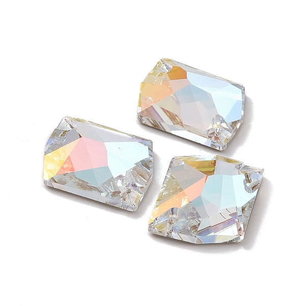 

PandaHall Irregular Rhombus Shape Sew on Rhinestone, K5 Glass Rhinestone, 2-Hole Link, Plated Flat Back, Sewing Craft Decoration, Light..., Clear