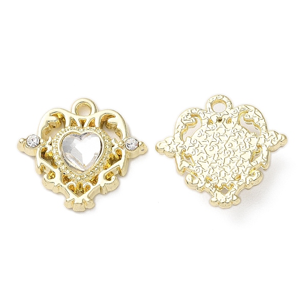

PandaHall Eco-Friendly Alloy Pendants, with Glass, Heart, Clear, 16x17x4mm, Hole: 1.5mm Alloy Heart Clear