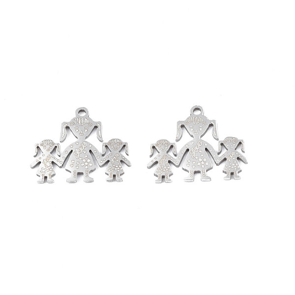 

PandaHall 201 Stainless Steel Pendants, Girl, Stainless Steel Color, 16x19x1mm, Hole: 1.5mm 201 Stainless Steel Human