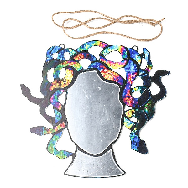 

PandaHall Acrylic Mirror Hanging Ornament, for Home Window Wall Home Decoration, Colorful, 250x240x3mm Acrylic Snake