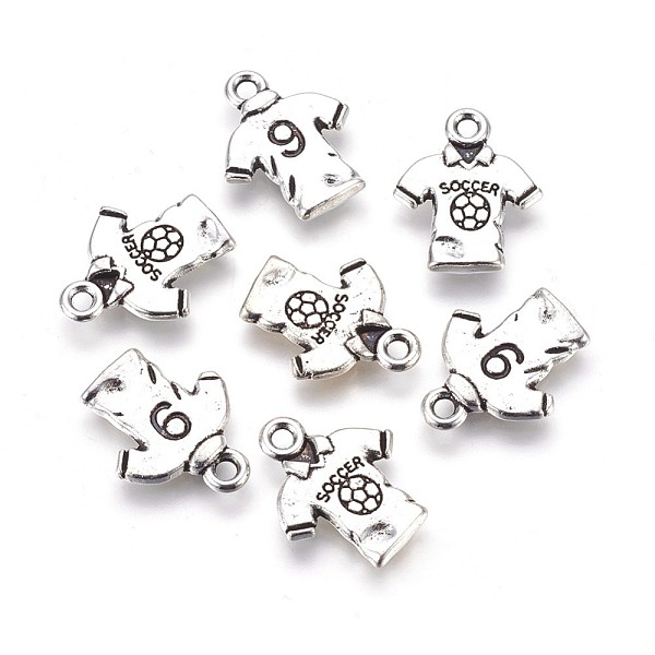 PandaHall Alloy T-Shirt Pendants, Sports Charms, Football Jersey Charms,Lead Free & Cadmium free & Nickel Free, DIY Jewelry for, Antique...
