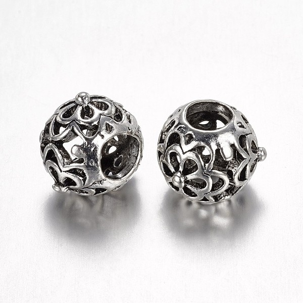 

PandaHall Alloy European Beads, Rondelle, Large Hole Beads, Antique Silver, 12x9mm, Hole: 5mm Alloy Rondelle