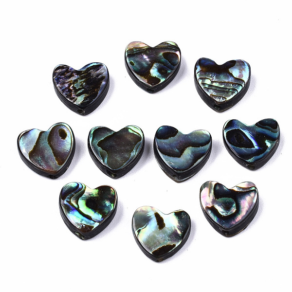 

PandaHall Natural Abalone Shell/Paua Shell Beads, Heart, Colorful, 10x10.5x3.5mm, Hole: 1mm Paua Shell Heart