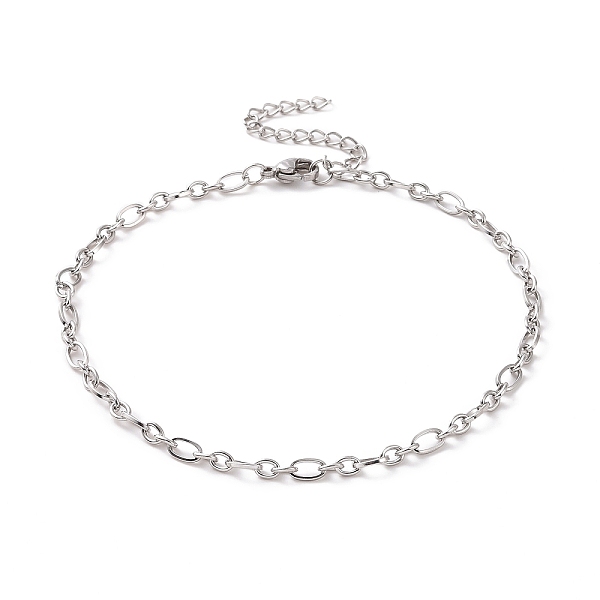 

PandaHall 304 Stainless Steel Figaro Chain Bracelet for Men Women, Stainless Steel Color, 9-3/8 inch(23.9cm) 304 Stainless Steel