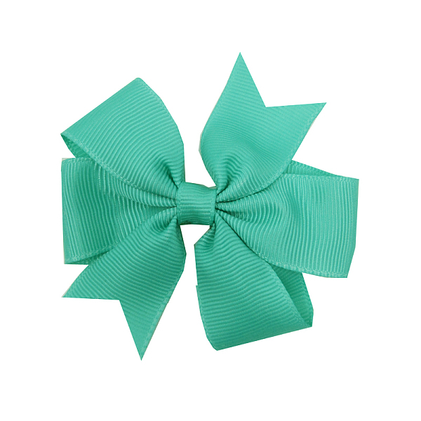

PandaHall Grosgrain Bowknot Alligator Hair Clips, with Iron Alligator Clips, Platinum, Medium Turquoise, 80mm Cloth Cyan