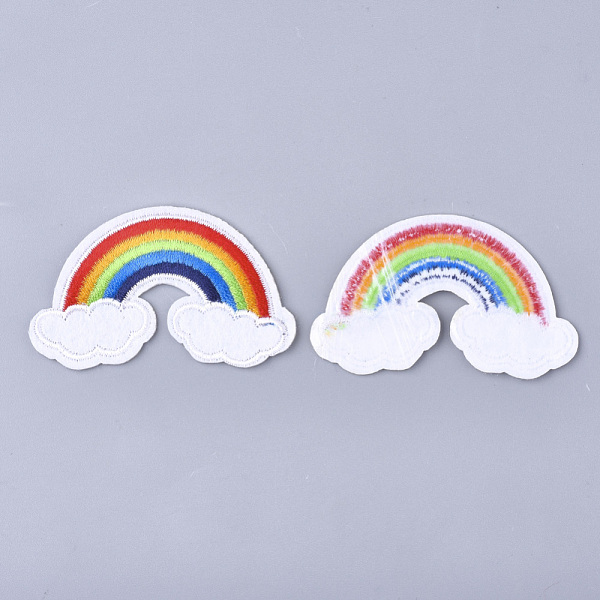 

PandaHall Computerized Embroidery Cloth Iron On Patches, Costume Accessories, Appliques, Rainbow, Colorful, 63x40x1.5mm Cloth Rainbow