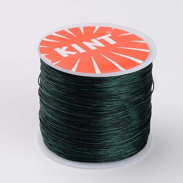 

PandaHall Round Waxed Polyester Cords, Dark Green, 0.6mm, about 76.55 yards(70m)/roll Waxed Polyester Cord Round Green