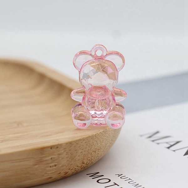 

PandaHall Acrylic Bear Pendant, Keychain Earrings Pendant, Pink, 29x20mm Acrylic Bear Pink