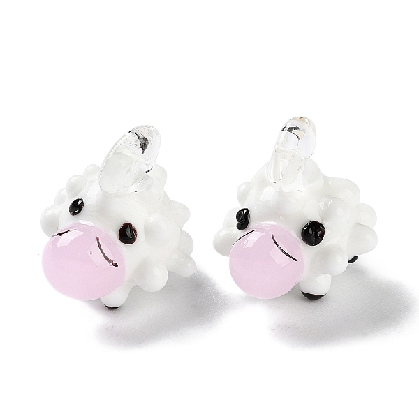 

PandaHall Handmade Lampwork Pendants, Sheep, Pink, 23x20x23mm, Hole: 3.5x2.5mm Lampwork Sheep Pink