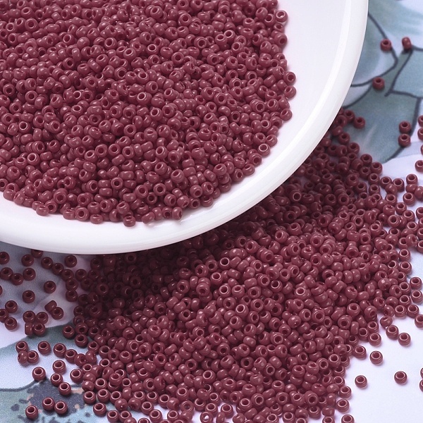 

PandaHall MIYUKI Round Rocailles Beads, Japanese Seed Beads, 11/0, (RR408D) Opaque Dark Red, 11/0, 2x1.3mm, Hole: 0.8mm, about 5500pcs/50g...