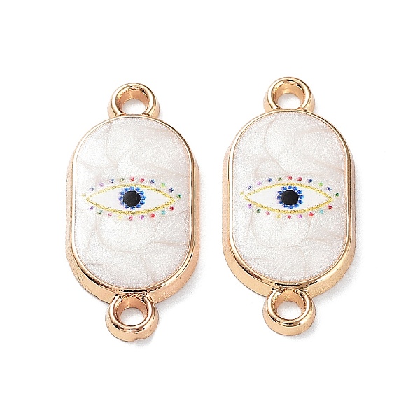

PandaHall Resin Connector Charms, Light Gold Tone Alloy Enamel Eye Links, Oval, 21.5x10x2mm, Hole: 1.6mm Alloy+Resin Oval