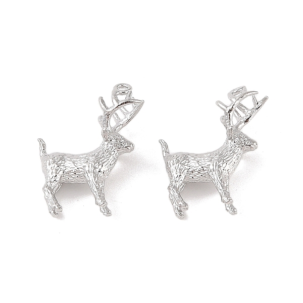 

PandaHall Brass Pendants, Deer, Real Platinum Plated, 20x15x7mm, Hole: 1.2mm Brass Deer