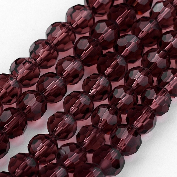 

PandaHall Transparent Glass Bead Strands, Imitate Austrian Crystal, Faceted(32 Facets), Round, Purple, 4mm, Hole: 1mm, about...