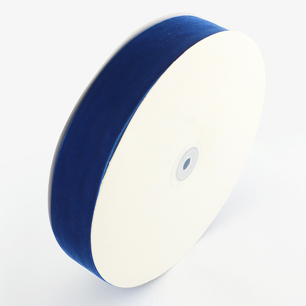 PandaHall 5/8 inch Single Face Velvet Ribbon, Medium Blue, 5/8 inch(15.9mm), about 25yards/roll(22.86m/roll) Velvet None Blue
