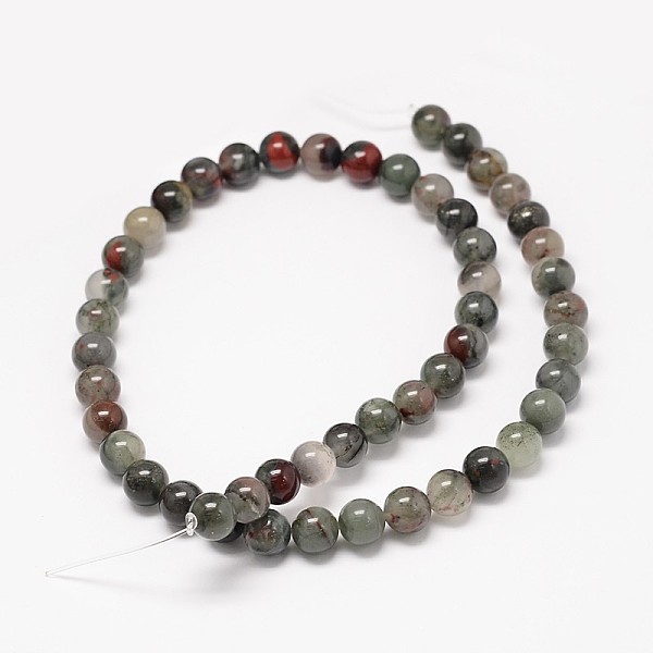 

PandaHall Natural Bloodstone Beads Strands, Heliotrope Stone Beads, Round, 6mm, Hole: 1mm, about 62pcs/strand, 15.5 inch Bloodstone Round