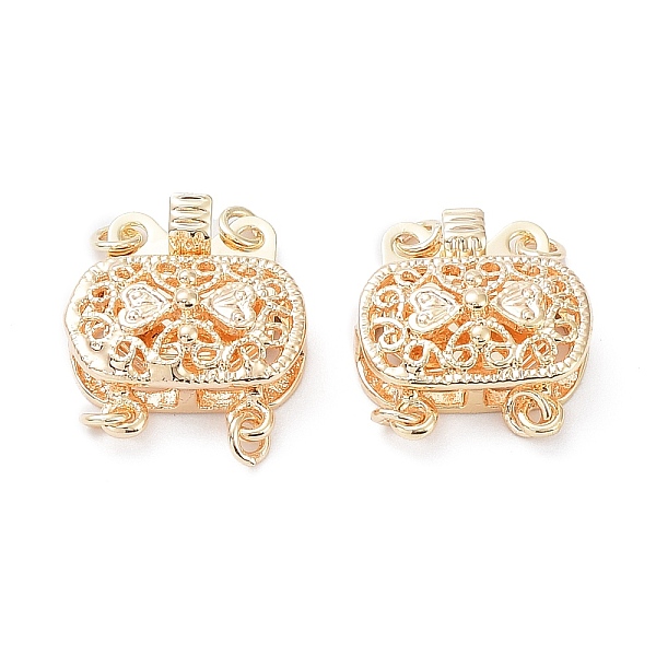 

PandaHall Rack Plating Brass Box Clasps, 2-strand, 4-hole, Long-Lasting Plated, Rectangle, Real 18K Gold Plated, 18x14x6.3mm, Hole: 1.6mm...