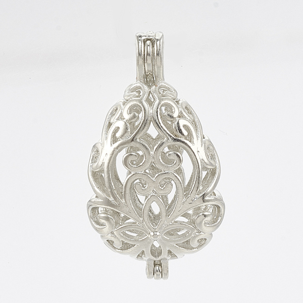 

PandaHall Brass Locket Pendants, Cage Pendants, Hollow, teardrop, Platinum, 30x16x9.5mm, Hole: 4x3mm, Inner measure: 18x13mm Brass Teardrop