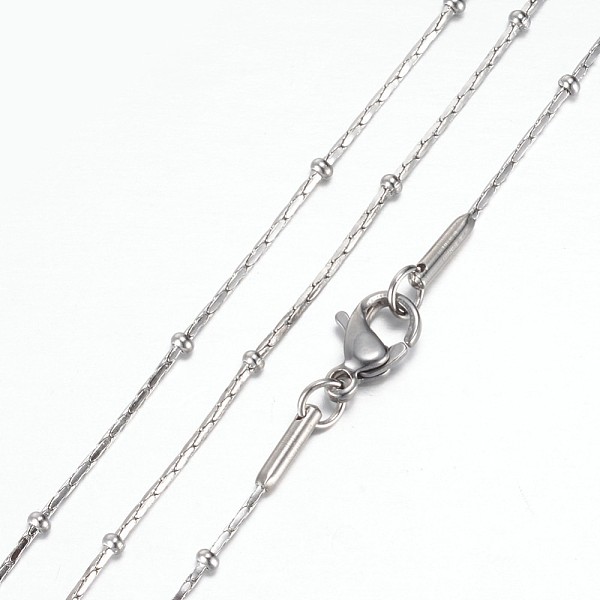 PandaHall 304 Stainless Steel Coreana Chain Necklaces, with Lobster Claw Clasps, Stainless Steel Color, 19.8 inch(50.5cm), 0.8~1.8mm 304...