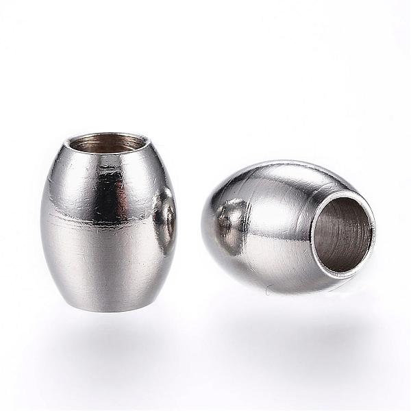 

PandaHall 201 Stainless Steel Beads, Barrel, Large Hole Beads, Stainless Steel Color, 7x6mm, Hole: 3mm 201 Stainless Steel Barrel