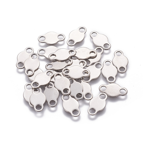 

PandaHall 201 Stainless Steel Chain Tabs, Chain Extender Connectors, Stainless Steel Color, 15x8.5x0.7mm, Hole: 3mm 201 Stainless Steel