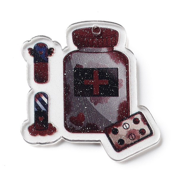 

PandaHall Acrylic Pendants, Medical Theme, Coconut Brown, 40x38x2.2mm, Hole: 2.2mm Acrylic Medical Theme