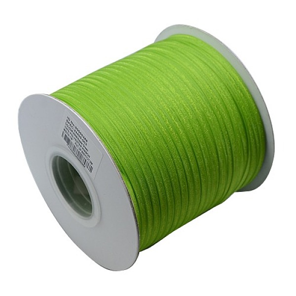 

PandaHall Polyester Organza Ribbon, Green, 1/8 inch(3mm), 800yards/roll(731.52m/roll) Polyester None Green