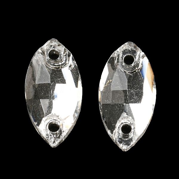 

PandaHall Glass Connector Charms, Faceted, Horse Eye Links, Clear, 12x6x3mm, Hole: 1mm Glass Horse Eye Clear
