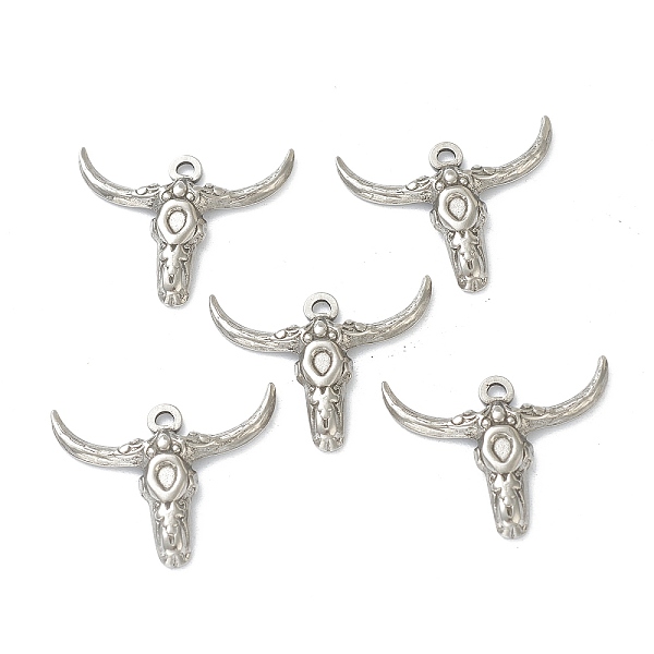 

PandaHall 304 Stainless Steel Pendants, Ox Head, Stainless Steel Color, 20.5x25x3.5mm, Hole: 1.6mm 304 Stainless Steel Cattle