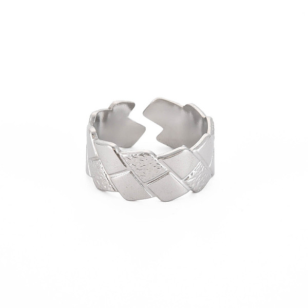 

PandaHall 304 Stainless Steel Grooved Open Cuff Ring for Women, Stainless Steel Color, US Size 9 1/4(19.1mm) 304 Stainless Steel